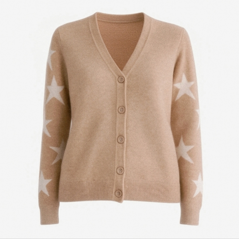 Magaschoni 100% Cashmere Star Cardigan